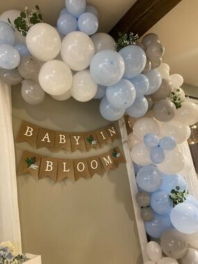 Baby in Bloom Burlap Baby Shower Banner